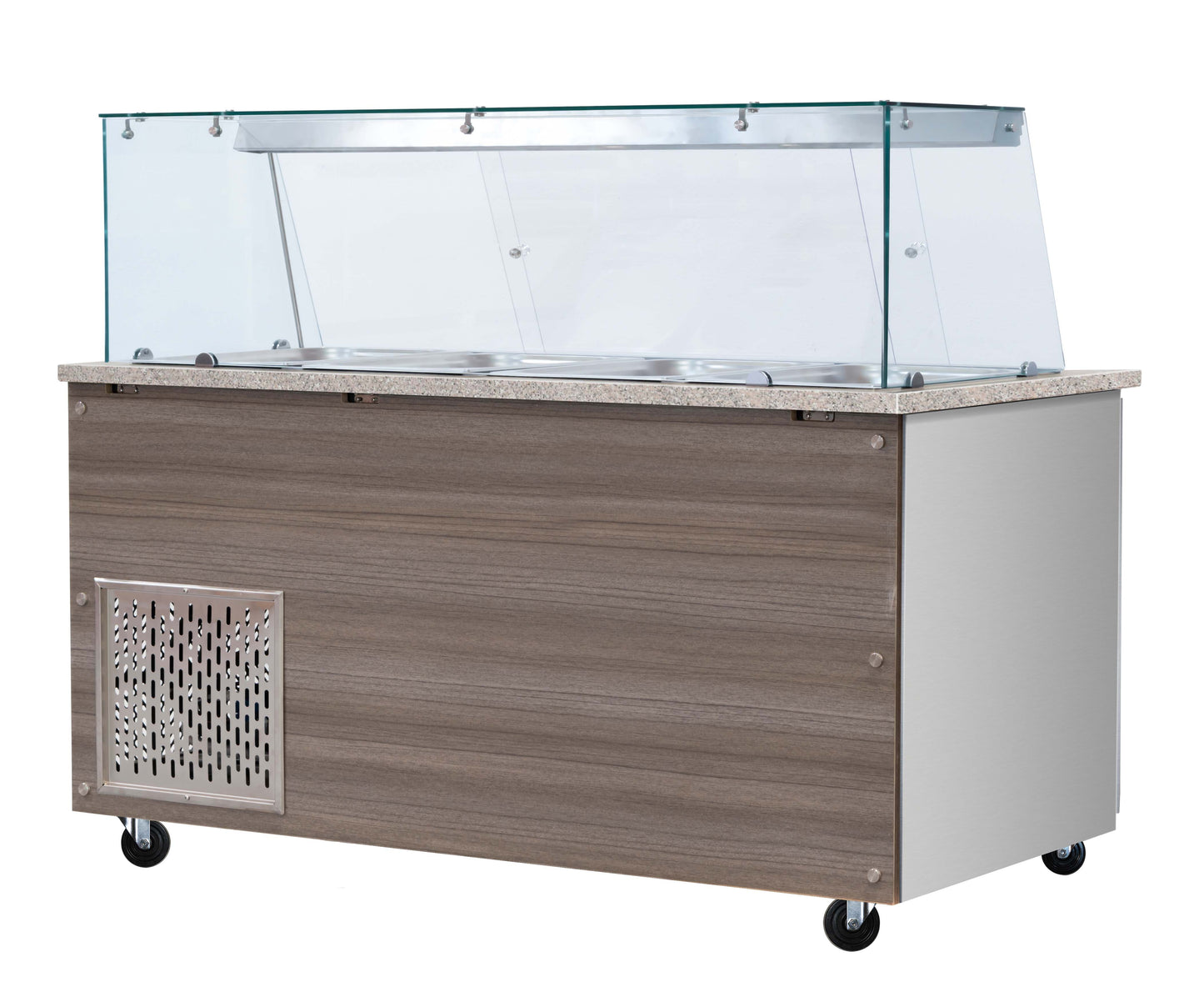 THSAI228S - Saladette réfrigérée Boisée - 4 portes ,GN 1/1 x 6