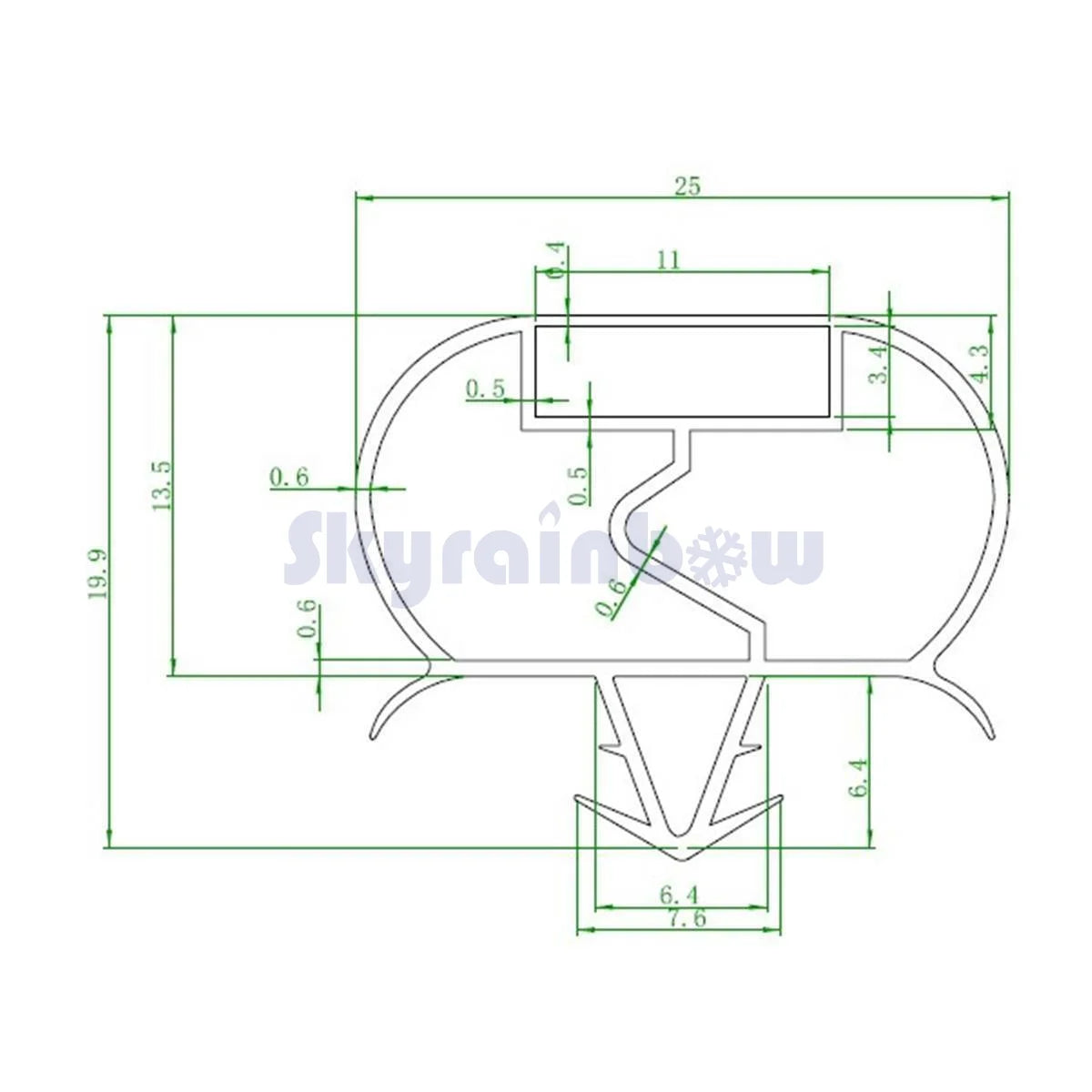 JOINT700TIROIR - Joint en caoutchouc pour bloc de 2 tiroirs GN1/1 (1 pièce) - Dimensions 388 x 278 mm