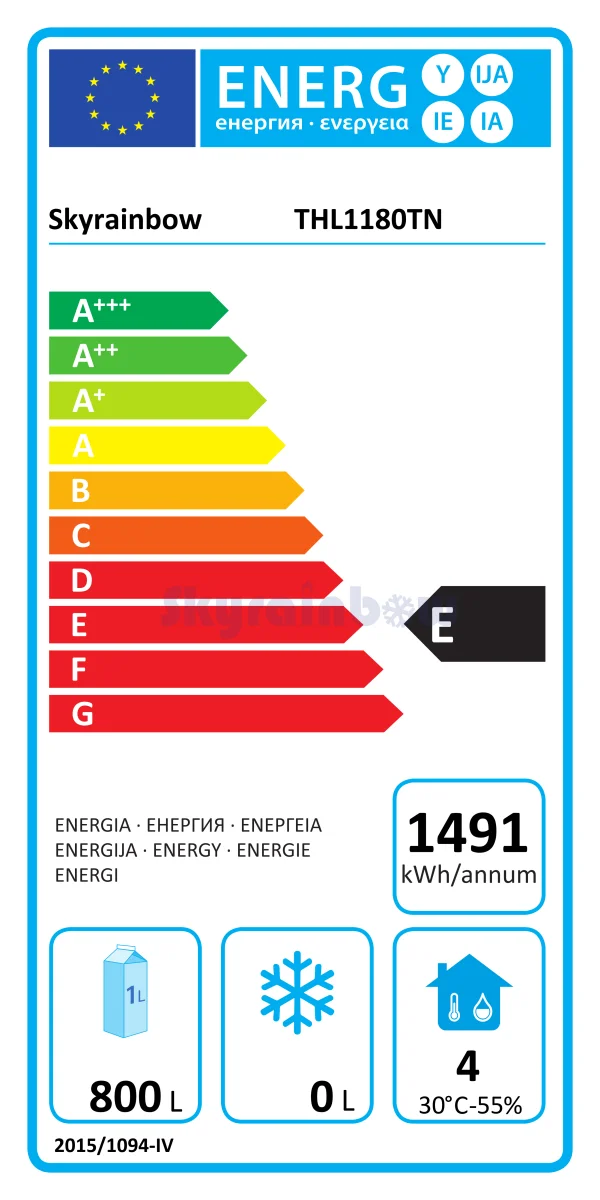 THL1180TN - Armoire réfrigérée positive- 2 portes - 1480 x 730 x 2010 mm