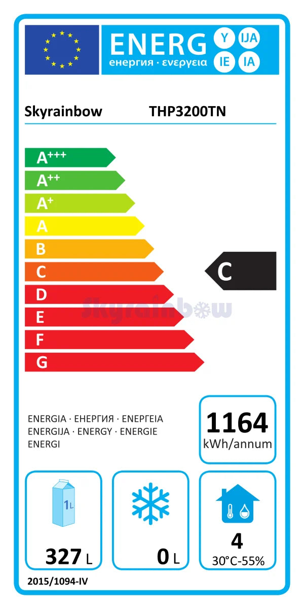 THP3200TNEC - Meuble réfrigérée adossé 3 portes Positive , 1795x700 x860 +100 mm