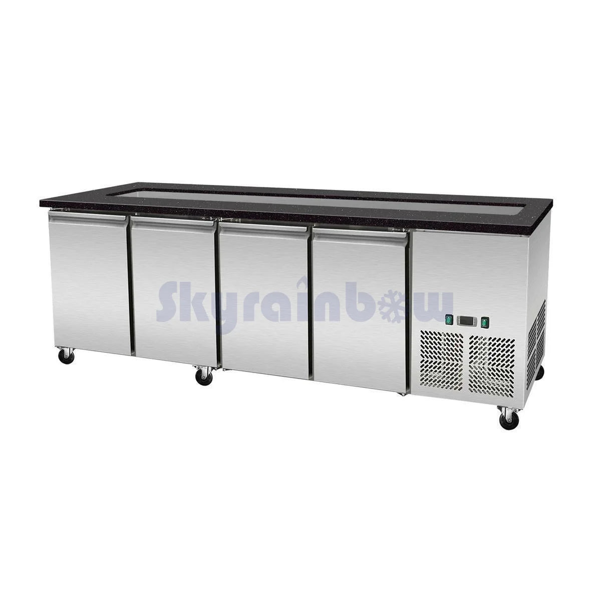 THSAI228S - Saladette réfrigérée Boisée - 4 portes ,GN 1/1 x 6