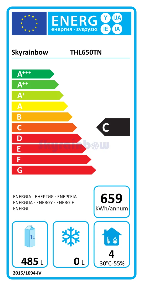 THL650TN - Armoire réfrigérée positive - GN2/1- 1 porte - 740 x 830 x 2010 mm