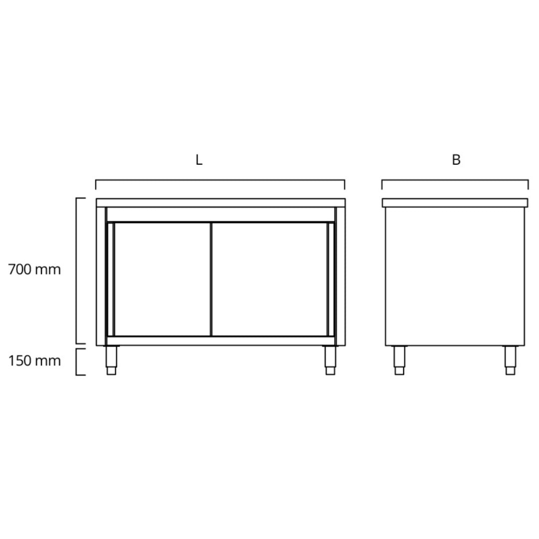THASR146 - Placard central portes coulissantes, 1400 x 600 x850 mm