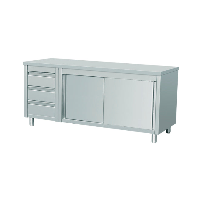 THASR206L3 - Placard portes coulissantes avec 3 Tiroirs , 2000 x 600x 850 mm