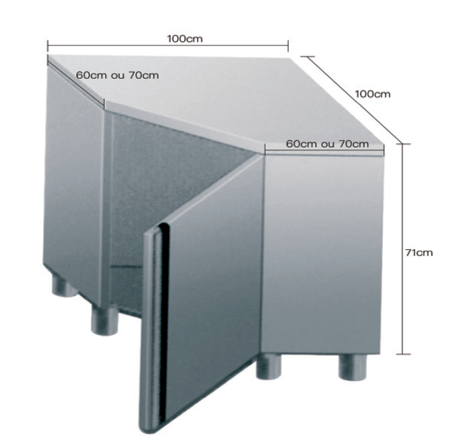 THESR107A - Placard adossé porte battante , 1000 x 1000x 850+100 mm
