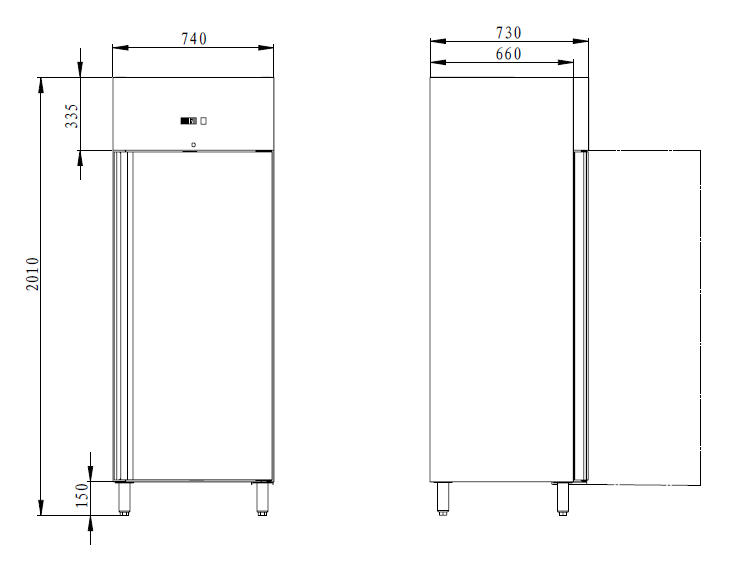 THL580BT - Armoire réfrigérée négative- 1 porte - 740 x 730 x 2010 mm