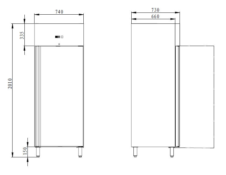 THL580BT - Armoire réfrigérée négative- 1 porte -  740 x 730 x 2010 mm