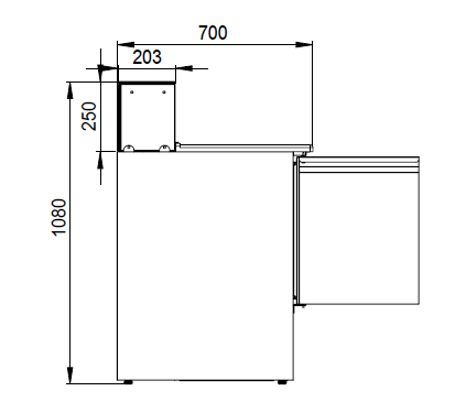THPS903G - Saladette réfrigérée 3 portes, 1365 x 700 x 1080 mm