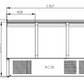 THS903 - Saladette réfrigérée 3 portes 1365 x 700 x 870 mm