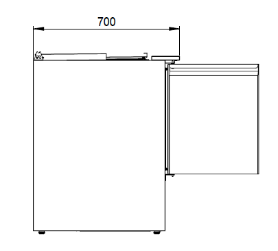 THS903 - Saladette réfrigérée 3 portes 1365 x 700 x 870 mm