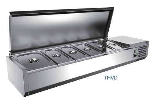 THVD1600/330 - Vitrine réfrigérée GN 1/4, 1600 x 335 x 435 mm