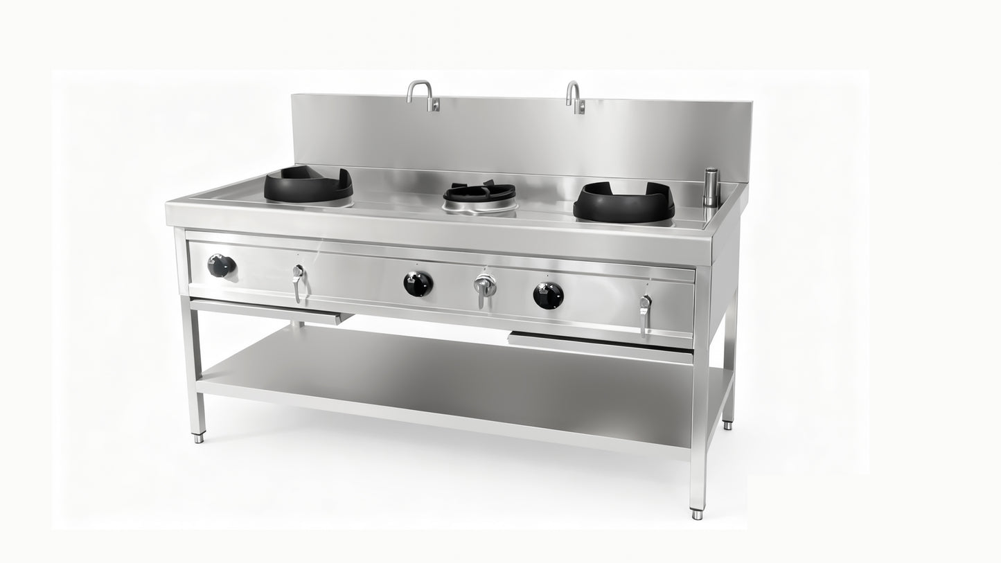 THW2+V1 - Réchaud Wok - 1800x900x860+280