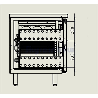 THP3100TN6D - Meuble réfrigérée  Positive 6 tiroirs , 1795x700x 860 mm