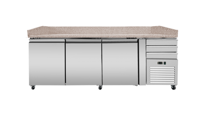 THPZ3600TNF - Table à pizza réfrigérée 3 portes , 2130 x 800 x 1000 mm