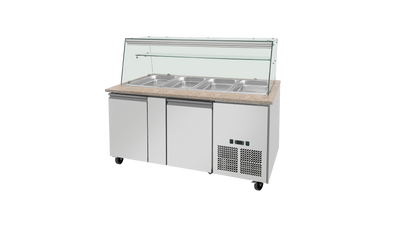 THSAI158RG - Saladette réfrigérée Boisée  - 2 portes , GN1/1 x 4 - 2 portes