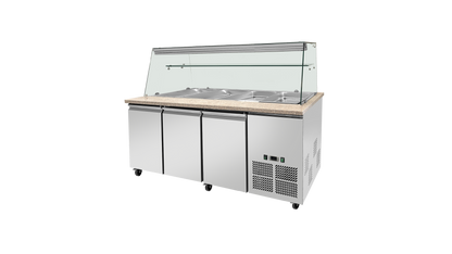 THSAI188RG  - Saladette réfrigérée Boisée - 3 portes, GN 1/1 x 5