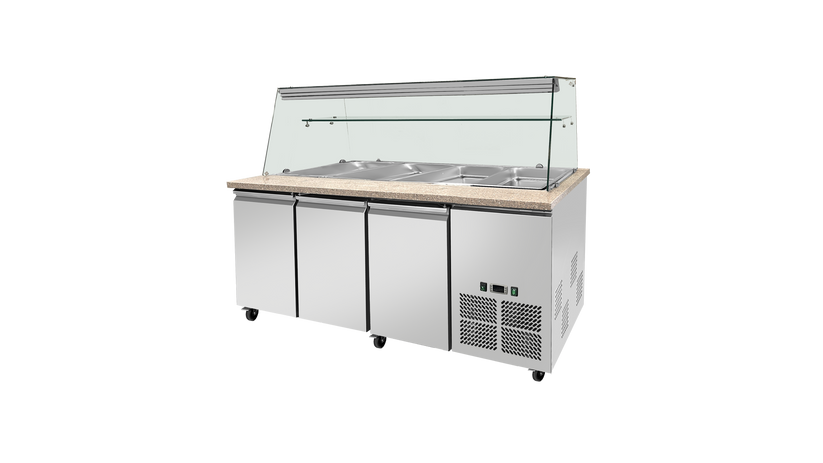 Saladette réfrigérée Boisée - GN1/1 x 5 - 3 portes - Positive  SKYRAINBOW-THSAI188RG