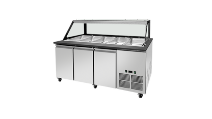 THSAI188S  - Saladette réfrigérée Boisée - 3 portes, GN 1/1 x 5