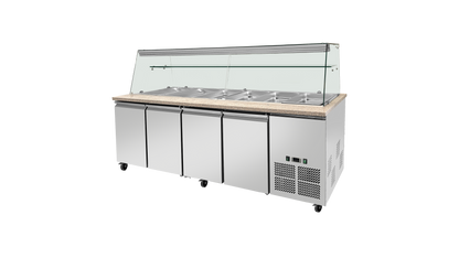 THSAI228RG - Saladette réfrigérée Boisée - 4 portes ,GN 1/1 x 6