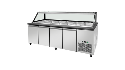 THSAI228S - Saladette réfrigérée Boisée - 4 portes ,GN 1/1 x 6