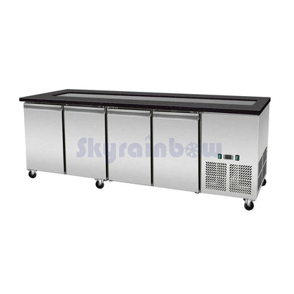 THSAI228S - Saladette réfrigérée Boisée - 4 portes ,GN 1/1 x 6