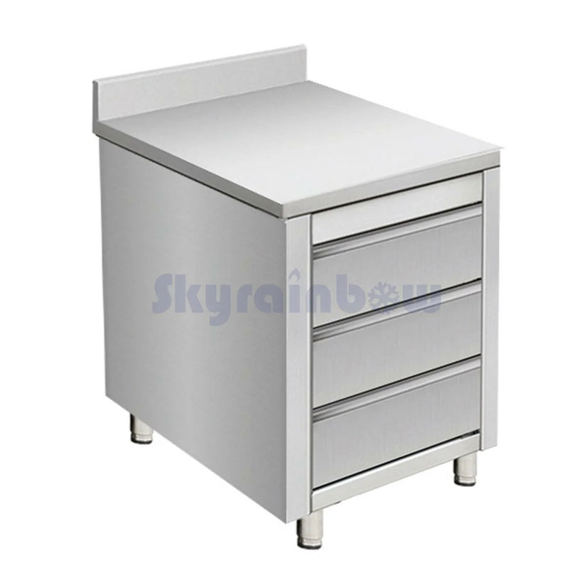 Placard en inox adossé - 3 tiroirs ( Stainless steel cabinet) SKYRAINBOW-THSS3R56A