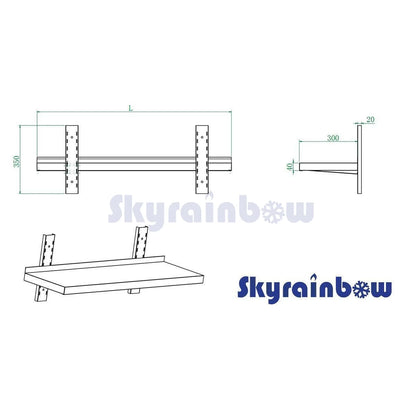 THWBS1R63 - Etagères murales - 1 niveau , 600 x300 x 350 mm