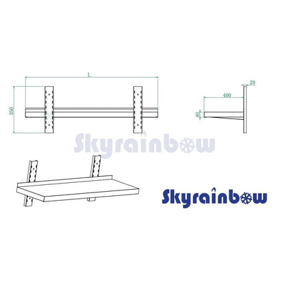 THWBS1R124 - Etagères murales - 1 niveau , 1200 x400 x350 mm