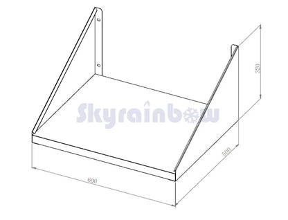THWBS1R65 - Étagère murale en acier inoxydable, tablette pour appareils, 1 niveau, 60 x 50 cm
