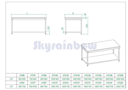 THATS127 - Table de travail centrale, 1200 x 700 x 850 mm