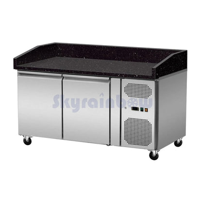 THPZ2600TNS - Table à pizza réfrigérée avec Granit Noir Galaxy 2 portes , 1510 x 800 x 1000 mm