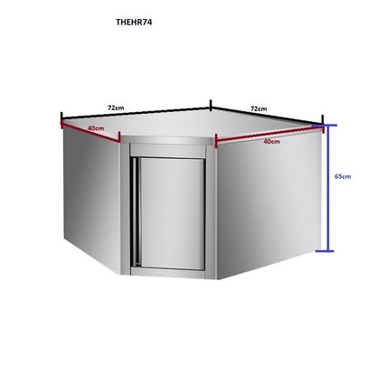 THEHR74 - Placard mural en inox - porte battante , 720 x 720 x 400 x 650 mm
