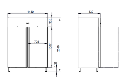 THL1410TN - Armoire réfrigérée positive - 2 portes - 1480 x 830 x 2010 mm