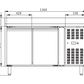 THP2200TN - Meuble réfrigérée adossé 2 portes Positive , 1360 x 700 x 860 +100 mm