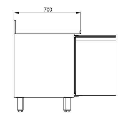 THP4200TN - Meuble réfrigérée adossé - 4 portes - Positive , 2230x700x 860 +100 mm