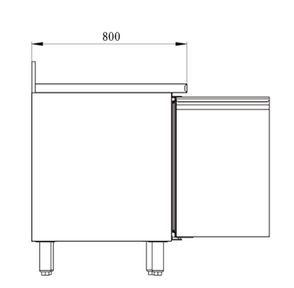 THPA3200TN - Meuble réfrigérée adossé 3 portes Positive , 2020x800 x860 +100 mm