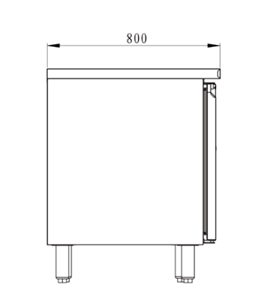 THPA3100TNG - Meuble réfrigérée avec granit 3 portes Positive , 2020x800x 860 mm
