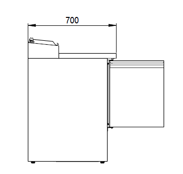 THPS300 - Saladette réfrigérée 3 portes , 1365 x 700 x 950 mm
