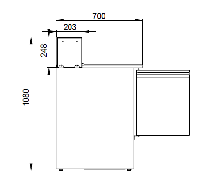 THPS900G - Saladette réfrigérée 2 portes , 900 x 700 x 1080 mm