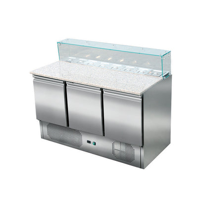 THPS903G - Saladette réfrigérée 3 portes, 1365 x 700 x 1080 mm