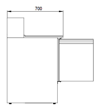 THPS903 - Saladette réfrigérée 3 portes,1365 x 700 x 1080 mm