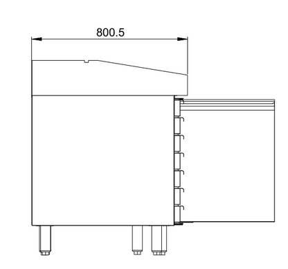 THPZ1610TN - Table à pizza réfrigérée 1 porte+ 7 tiroirs , 1510 x 800 x 1000 mm