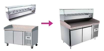 THPZ2600TN - Table à pizza réfrigérée 2 portes , 1510 x 800 x 1000 mm
