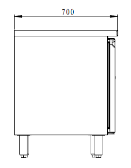 THP4100BT - Meuble réfrigérée 4 portes Négative , 2230x700x860 mm