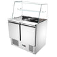 THS900VG - Saladette réfrigérée 2 Portes + Vitres droites , 900 x 700 x 1330 mm