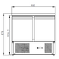 THS901 - Saladette réfrigérée 2 portes , 900 x 700 x 870 mm