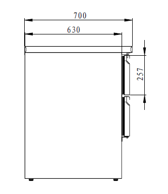 THS901-4D - Saladette réfrigérée 4 tiroirs ,900 x 700 x 870 mm