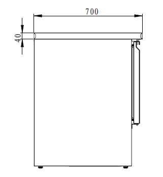 THS901 - Saladette réfrigérée 2 portes , 900 x 700 x 870 mm