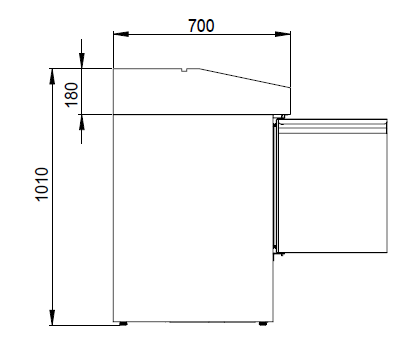 THS903PZ - Saladette réfrigérée 3 portes , 1400 x 700 x 1010 mm