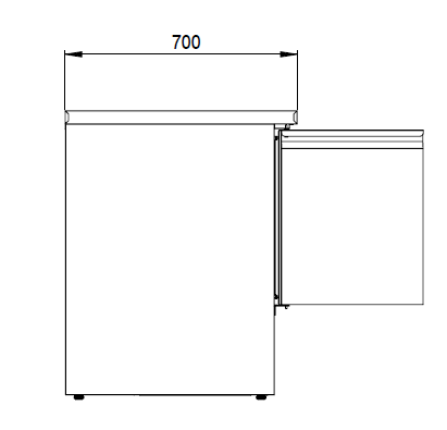 THS903SSTOP - Saladette réfrigérée 3 portes 1365 x 700 x 870 mm